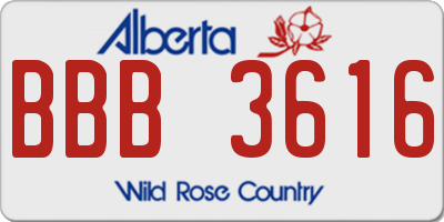 AB license plate BBB3616