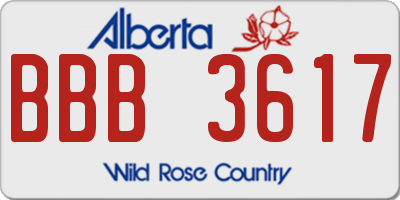 AB license plate BBB3617