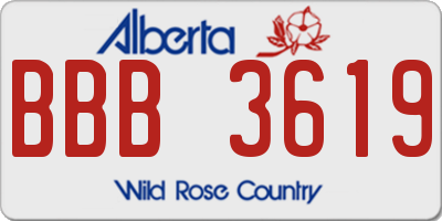AB license plate BBB3619