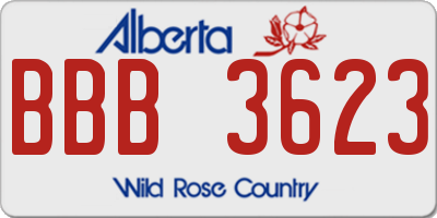 AB license plate BBB3623