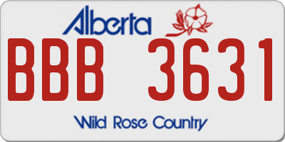 AB license plate BBB3631