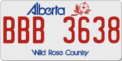 AB license plate BBB3638
