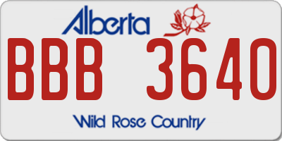 AB license plate BBB3640