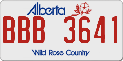 AB license plate BBB3641