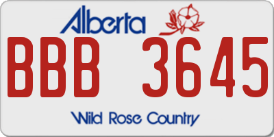 AB license plate BBB3645