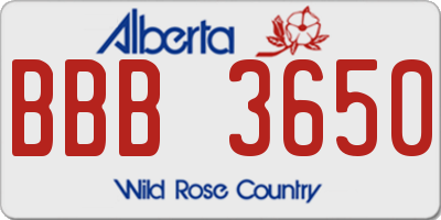 AB license plate BBB3650