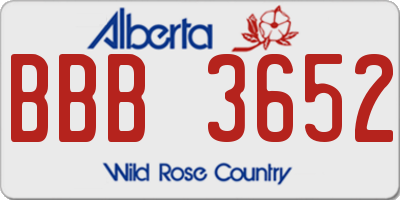 AB license plate BBB3652