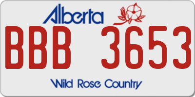 AB license plate BBB3653