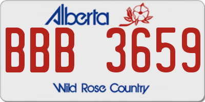 AB license plate BBB3659