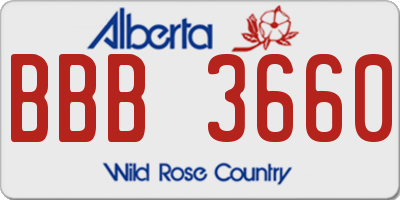 AB license plate BBB3660