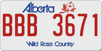 AB license plate BBB3671