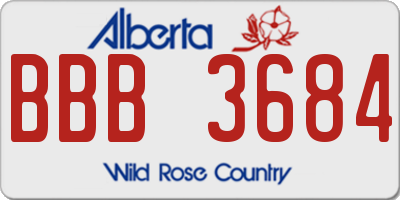 AB license plate BBB3684