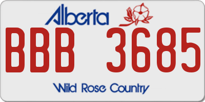 AB license plate BBB3685