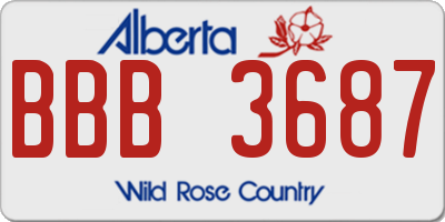 AB license plate BBB3687