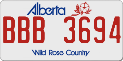 AB license plate BBB3694