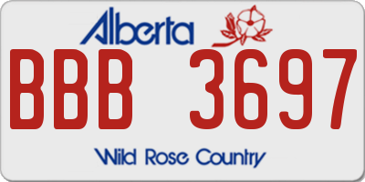 AB license plate BBB3697