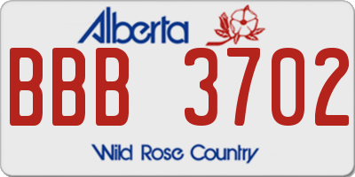 AB license plate BBB3702