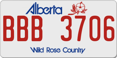 AB license plate BBB3706