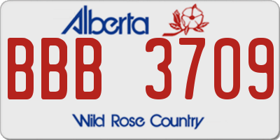 AB license plate BBB3709
