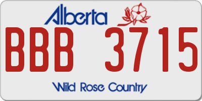 AB license plate BBB3715