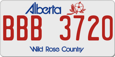 AB license plate BBB3720