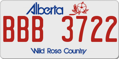 AB license plate BBB3722
