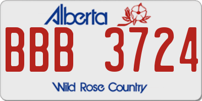 AB license plate BBB3724