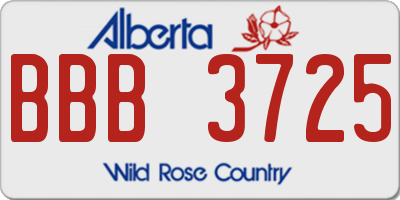 AB license plate BBB3725