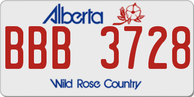 AB license plate BBB3728