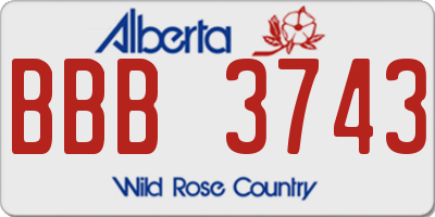 AB license plate BBB3743