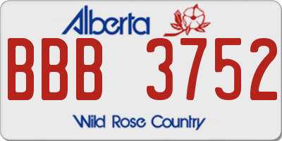 AB license plate BBB3752