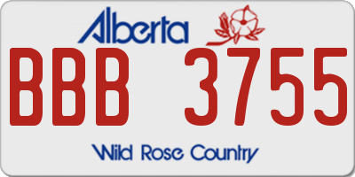 AB license plate BBB3755