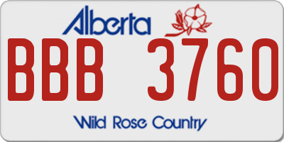 AB license plate BBB3760
