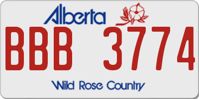 AB license plate BBB3774