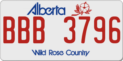 AB license plate BBB3796