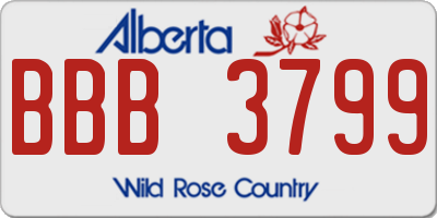 AB license plate BBB3799