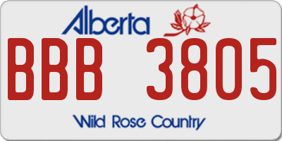 AB license plate BBB3805