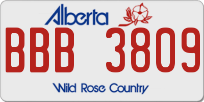 AB license plate BBB3809
