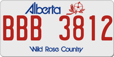 AB license plate BBB3812