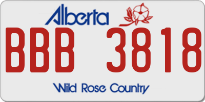 AB license plate BBB3818