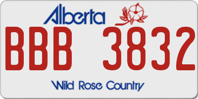 AB license plate BBB3832