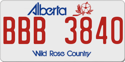 AB license plate BBB3840