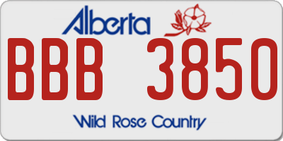 AB license plate BBB3850