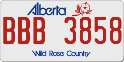AB license plate BBB3858