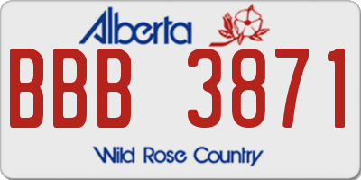 AB license plate BBB3871