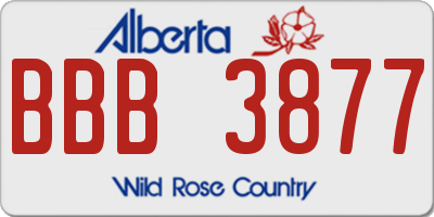 AB license plate BBB3877