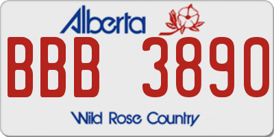 AB license plate BBB3890