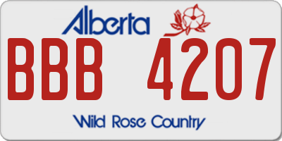 AB license plate BBB4207