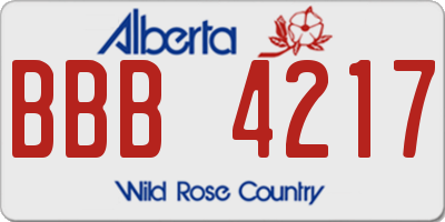 AB license plate BBB4217