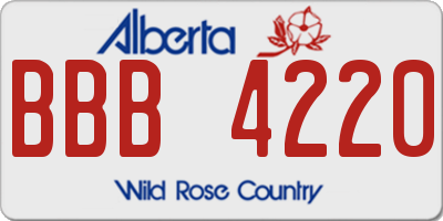 AB license plate BBB4220
